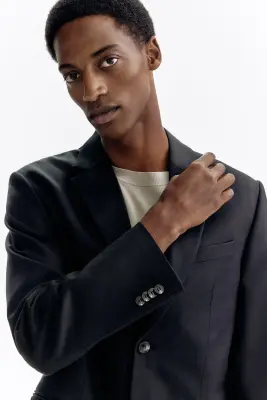 Veste Regular Fit à fermeture droite - Noir — photo 1