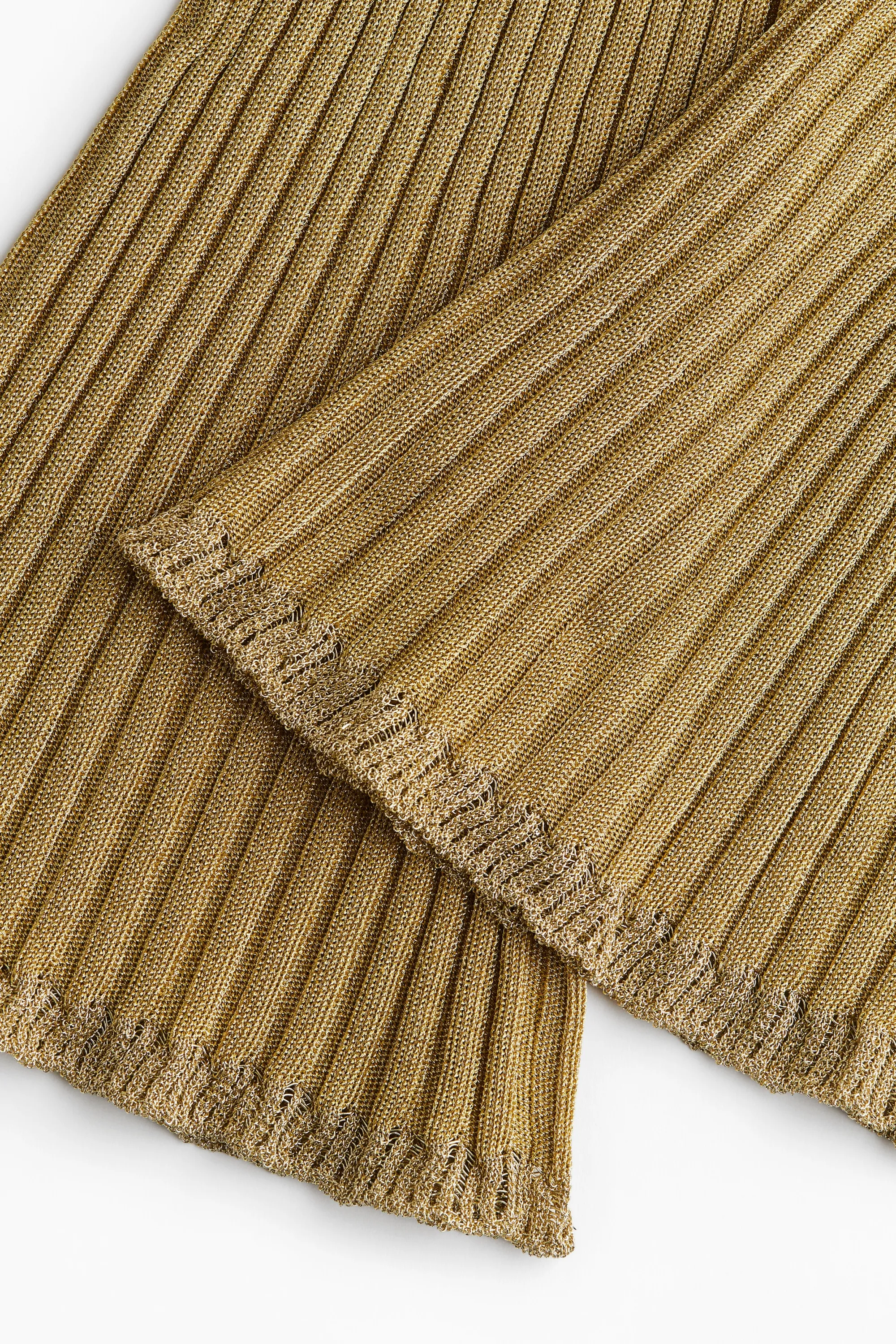 Pantalon scintillant en maille côtelée - Doré