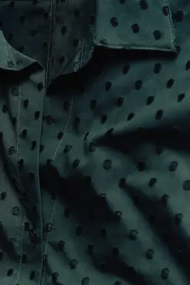 ROBE-CHEMISE EN JACQUARD DE COTON À POIS - VERT FONCÉ / À POIS — photo 4