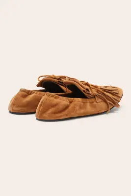 Mocassins Alix franges croûte de cuir noisette — photo 4