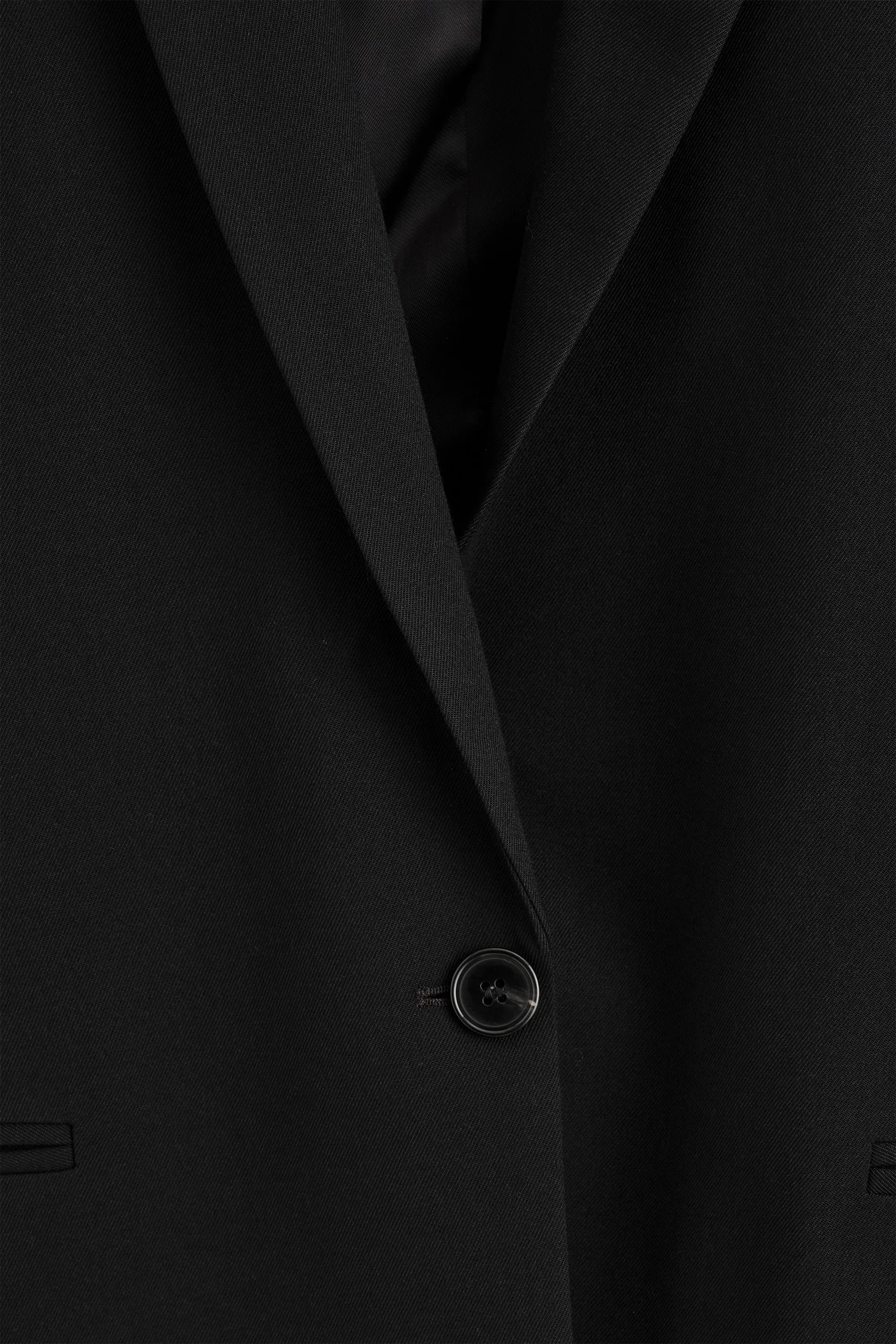 BLAZER EN SERGÉ À BOUTONNAGE SIMPLE - NOIR