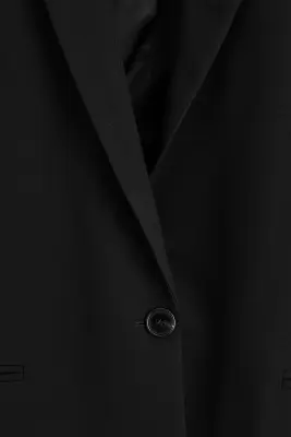 BLAZER EN SERGÉ À BOUTONNAGE SIMPLE - NOIR — photo 1