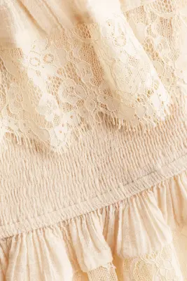 Top bandeau volanté - Beige clair — photo 3