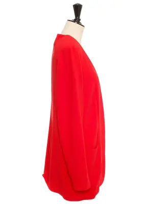 Veste en crêpe rouge rubis Prix boutique 725€ Taille 38 — photo 3