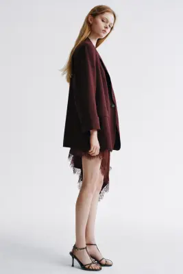 Blazer en lin mélangé - Violet prune — photo 2