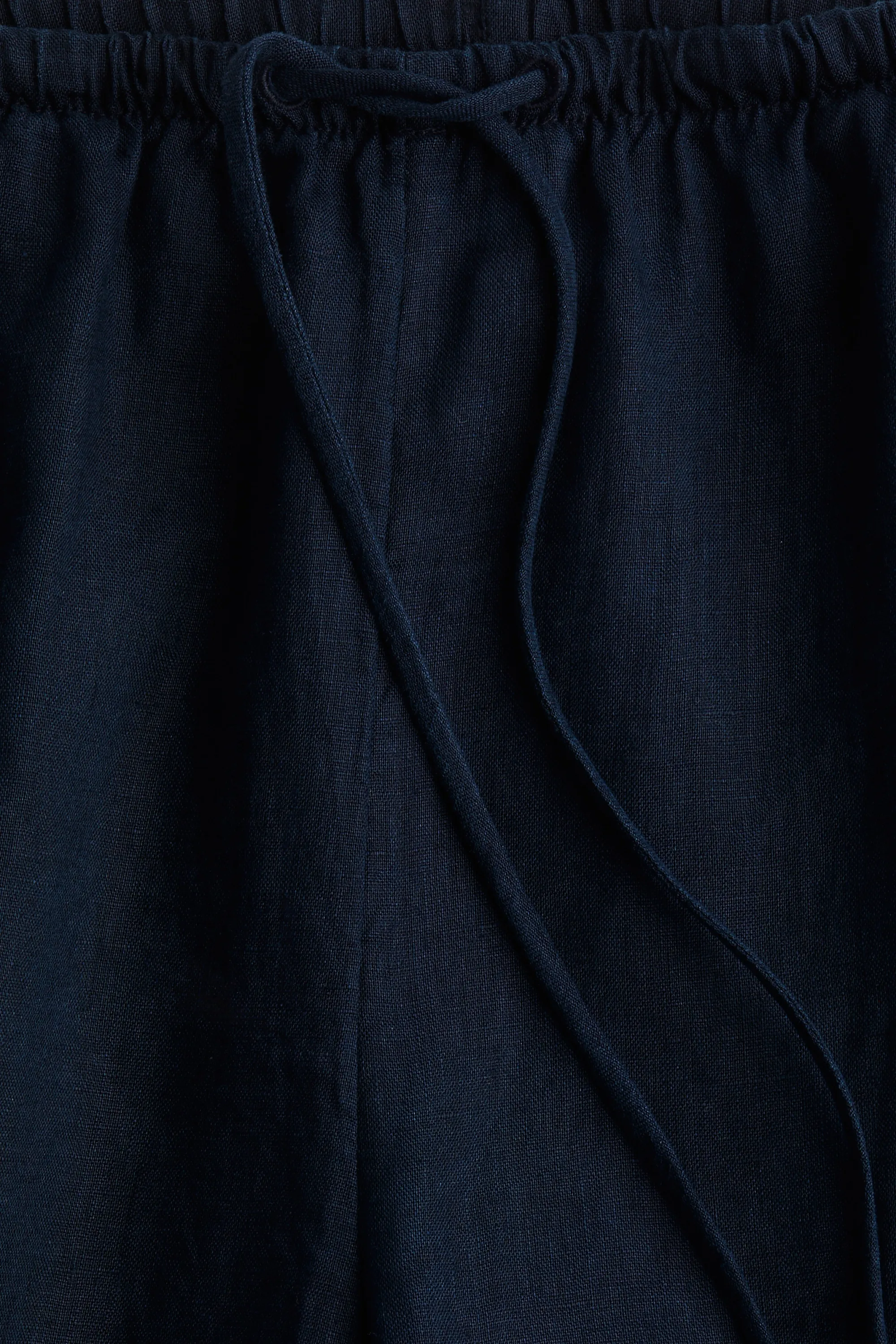 Wide linen trousers - Navy blue