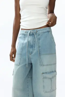 Barrel Regular Waist Ankle Jeans - Bleu denim clair — photo 2