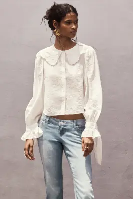 Flared Leg Ultra Low Waist Jeans - Bleu denim clair — photo 1