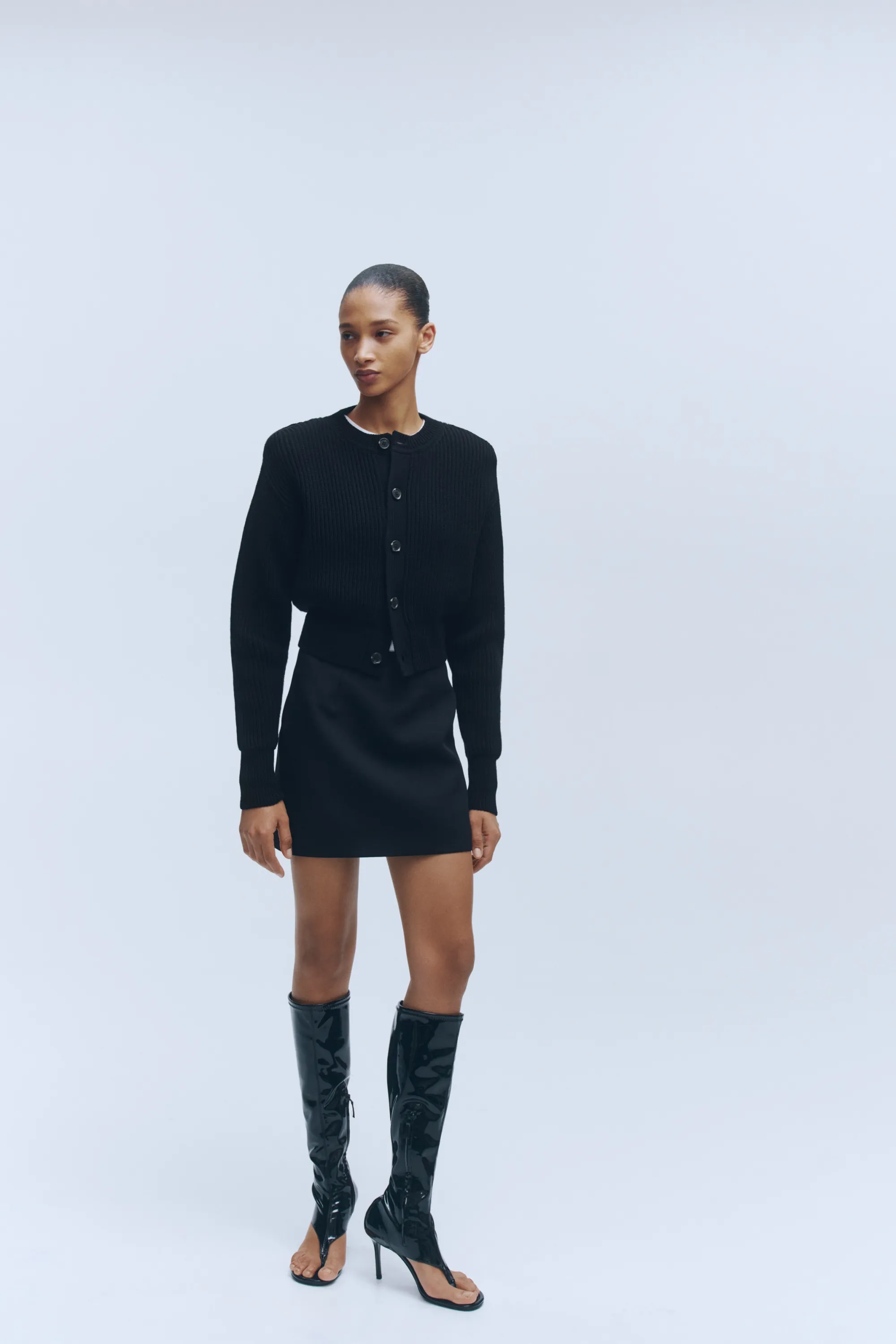 Gilet à épaulettes en laine - Noir