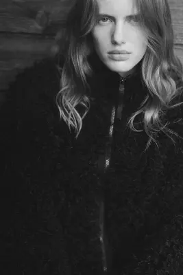 Veste en tissu Teddy bear - Noir — photo 1