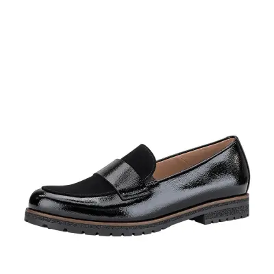 Mocassins Gabor 4005.01.002 Noirs - Cuir Vernis Élastique Grande Pointure Femme — photo 1