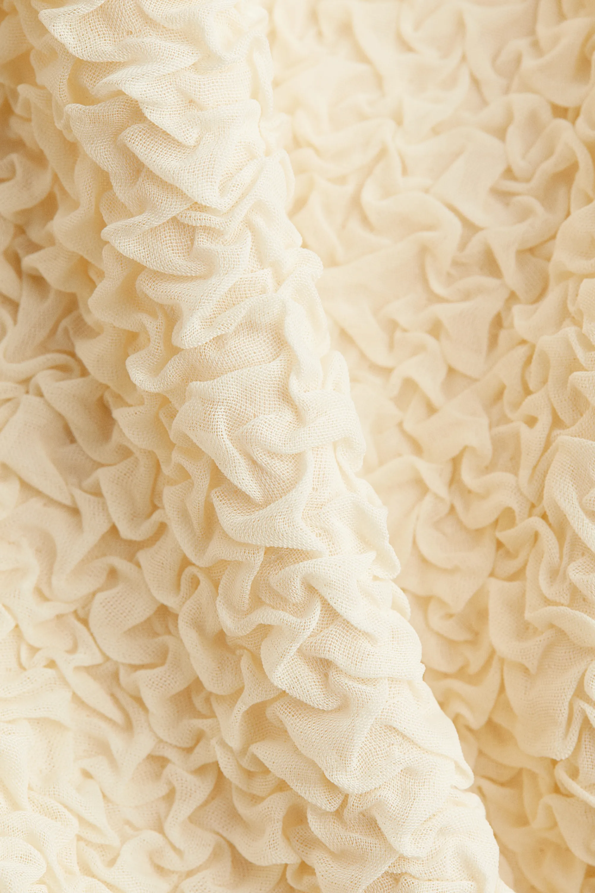 Robe bandeau à effet boule - Crème