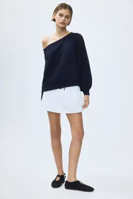 Sweat épaules nues - Bleu marine — photo 2