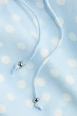 Blouse volantée - Bleu clair/pois — photo 4