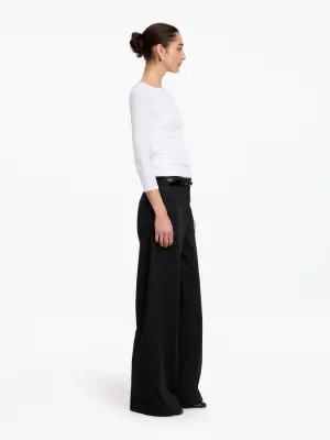 Pantalon chino taille haute - Noir — photo 2