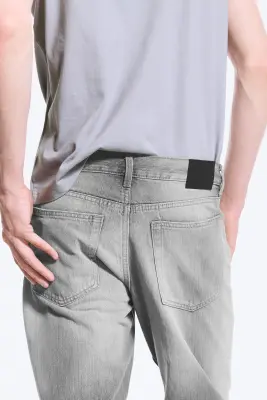 Jean bootcut décontracté taille mi-haute Mercury - Gris Complexe — photo 4