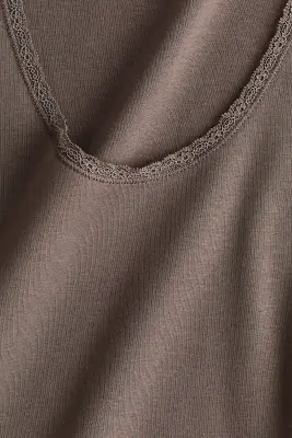 Débardeur avec dentelle - Taupe — photo 4