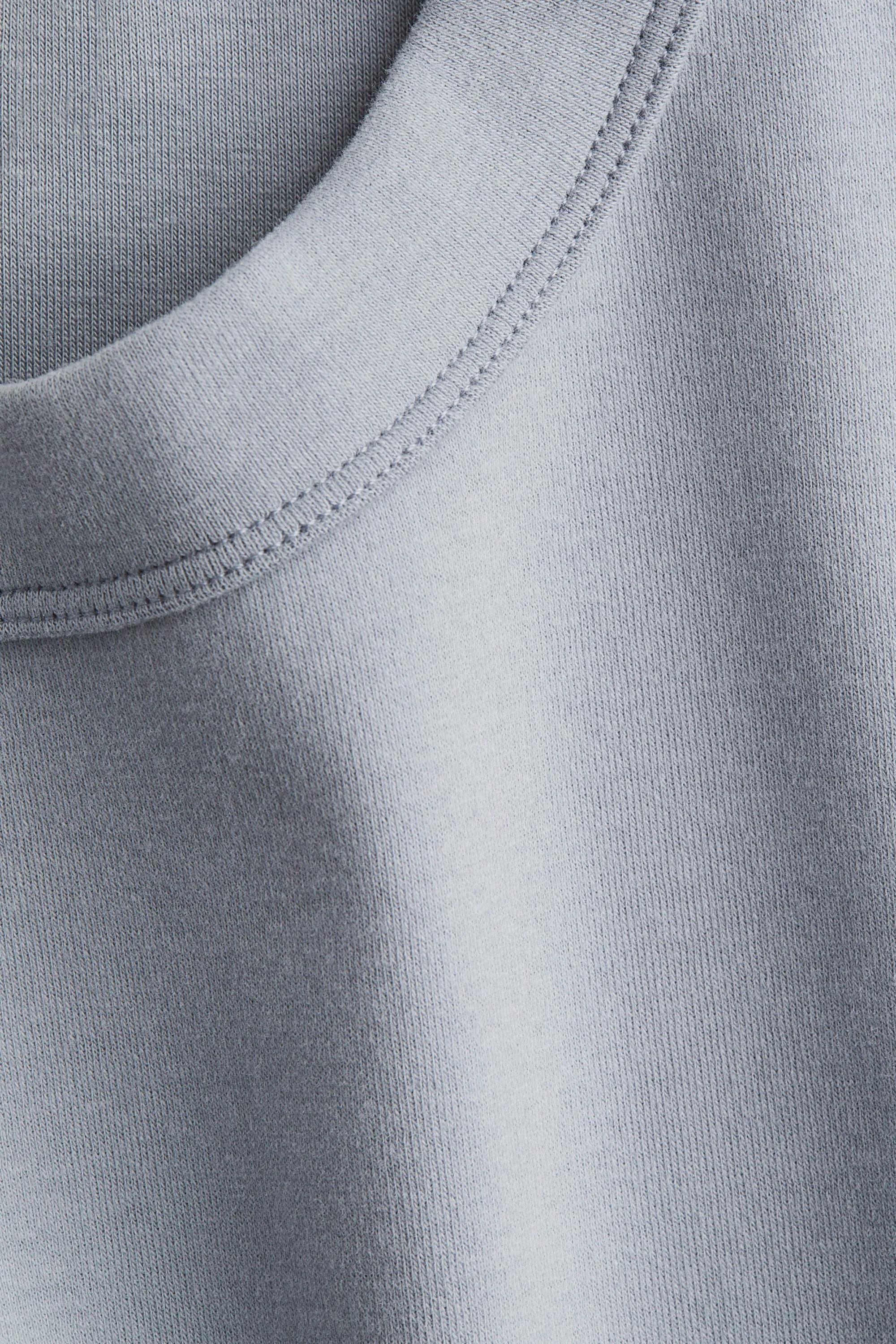 T-shirt ajusté en coton - Gris-bleu