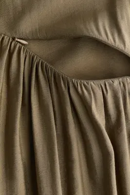 MAMA Robe d'allaitement en viscose mélangée - Vert kaki — photo 5