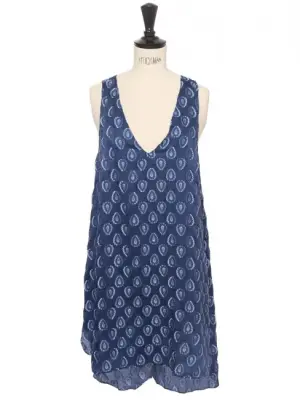 Robe à larges bretelles en soie fluide bleu ocean Prix boutique 950€ Taille 36 — photo 1