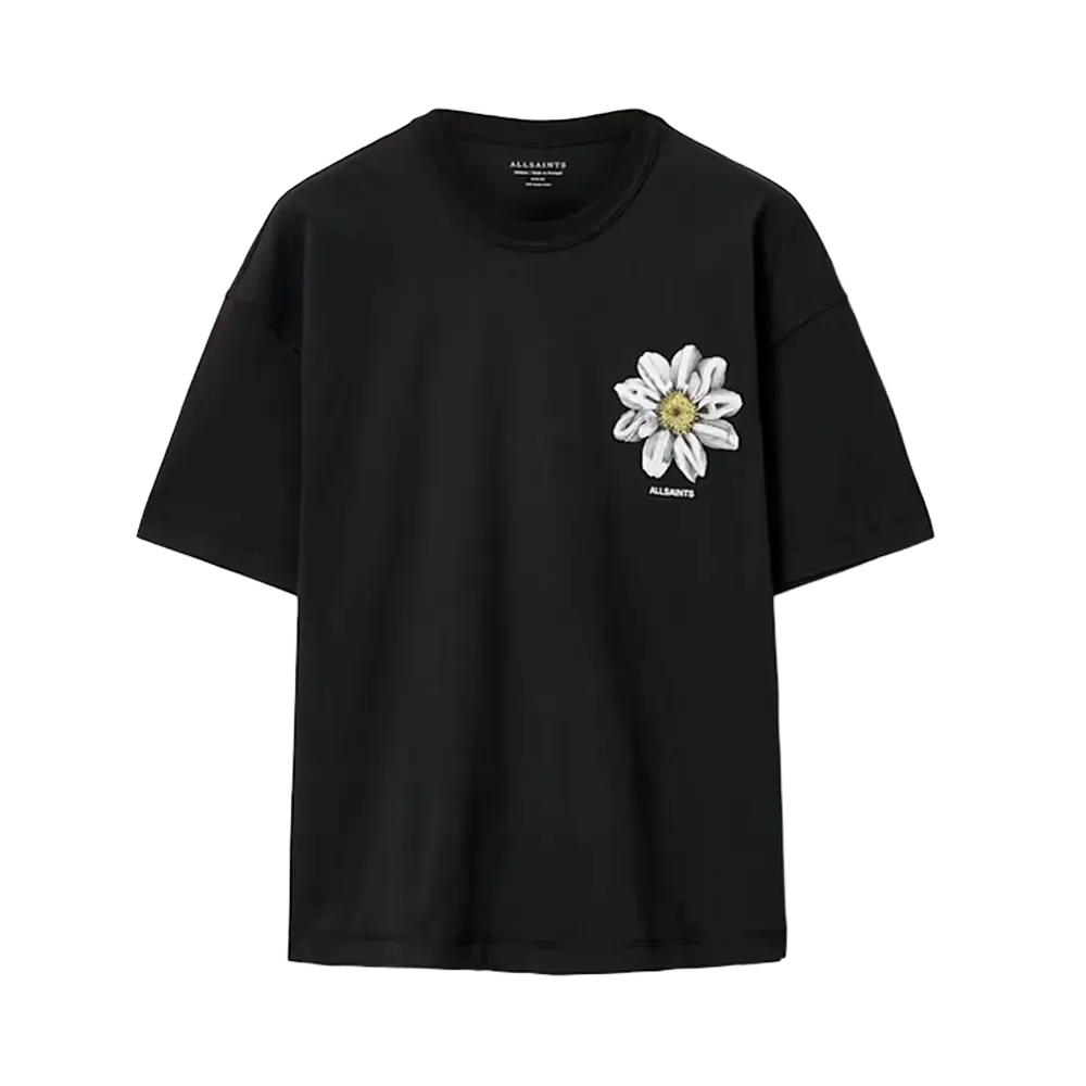 ALLSAINTS Petals Oversized Short Sleeve Graphic T-Shirt Washed Black
