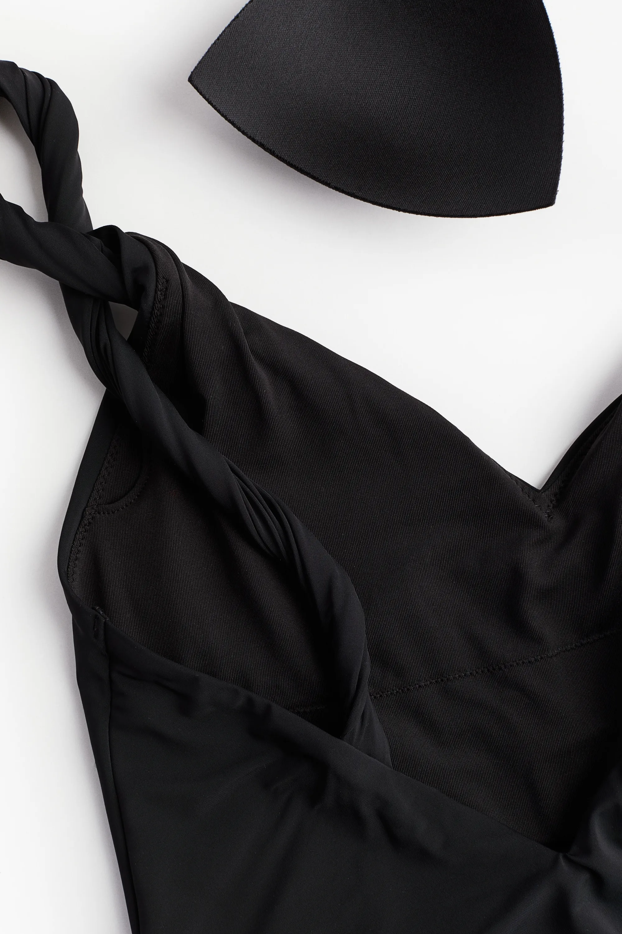 Maillot de bain paddé avec bretelles torsadées - Noir