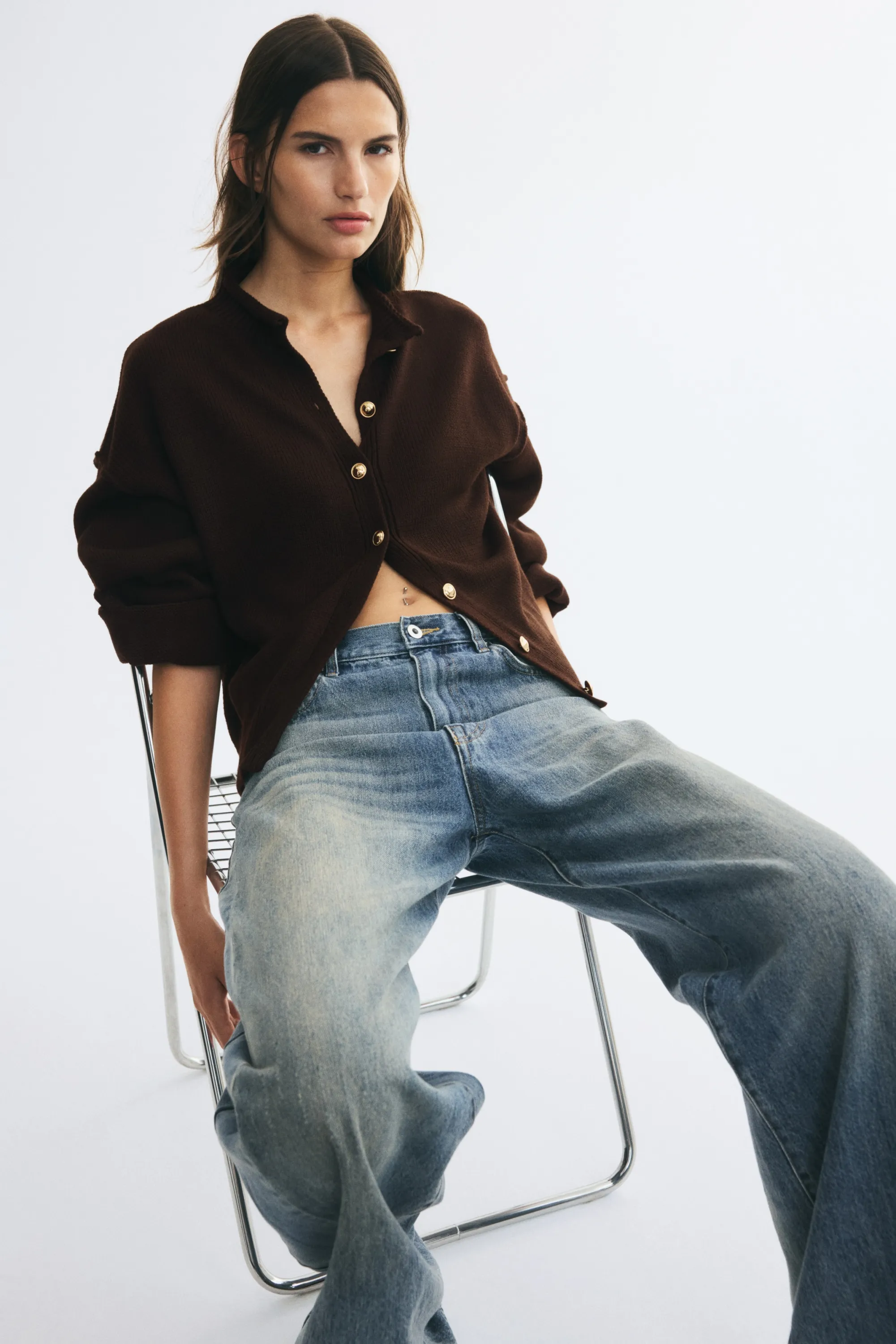 Gilet oversize - Marron foncé