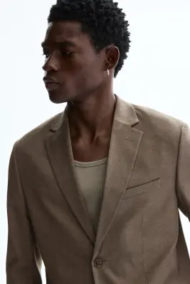 Veste Regular Fit à fermeture droite - Beige foncé — photo 1