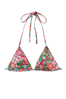 Haut de maillot de bain Zelie imprimé Liberty rose et bordeaux — photo 4