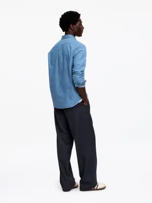 Regular Denim Shirt - Bleu délavé — photo 2