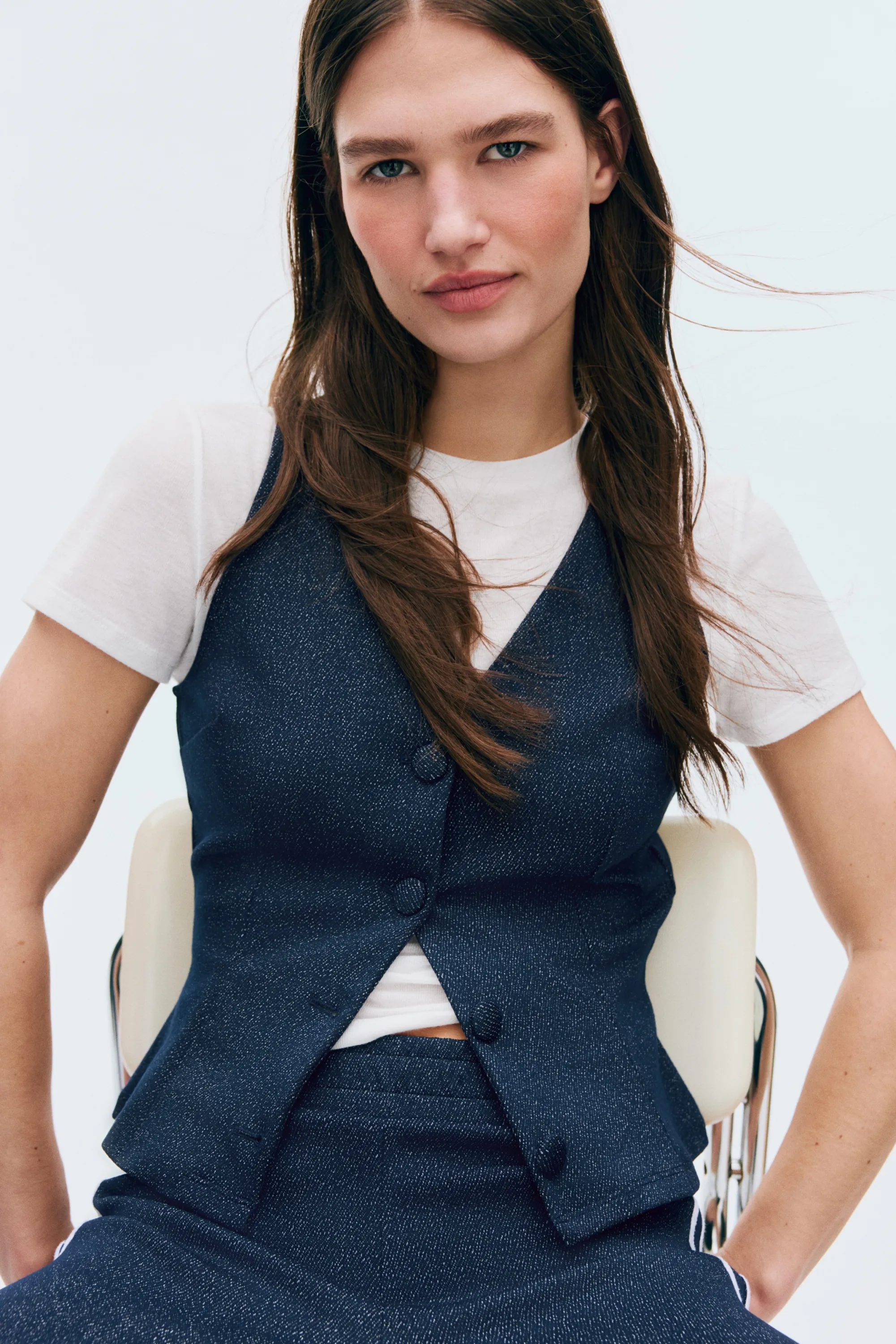 Gilet sans manches en jersey - Bleu foncé