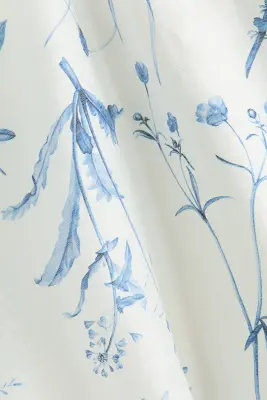 Robe épaules dénudées en lin mélangé - Blanc/fleuri — photo 5