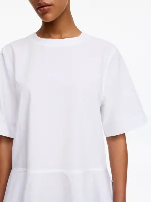 T-shirt péplum en coton pima - Blanc — photo 3