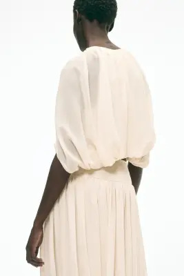 Top en mousseline - Beige clair — photo 3