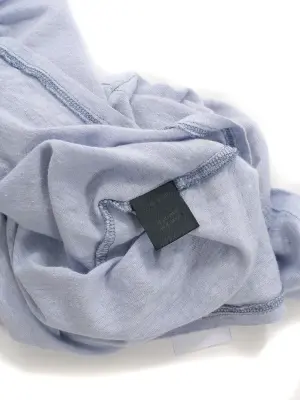 Top manches longues col rond en lin bleu mauve Taille S — photo 5