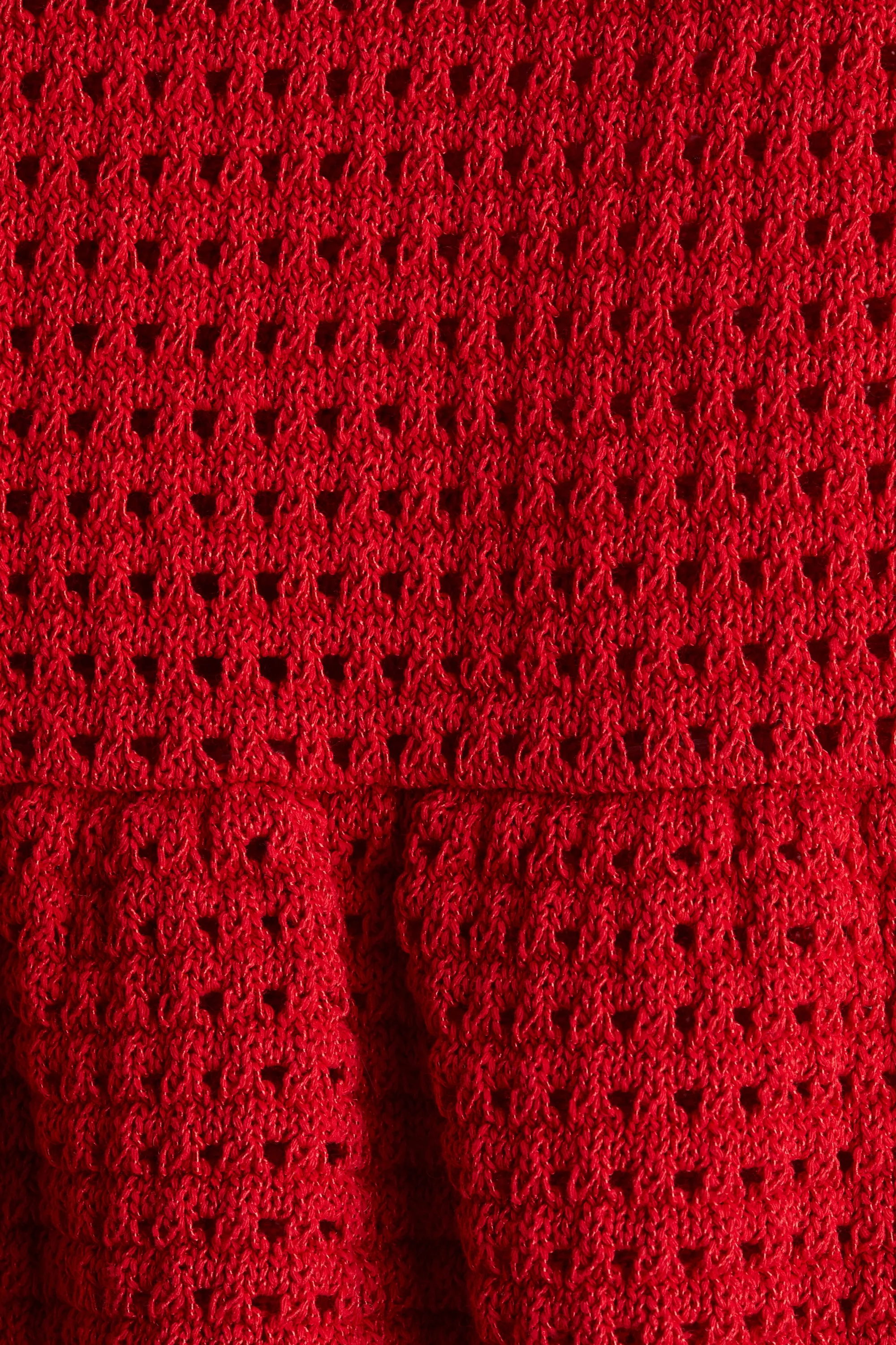 Top façon crochet avec bretelles fines - Rouge