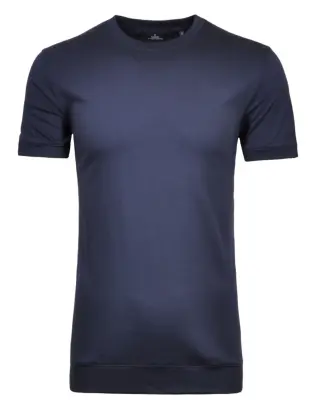 RAGMAN TEE SHIRT GRANDE LONGUEUR PIMA COTON Marine — photo 2