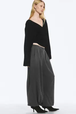 Pantalon ballon de costume - Gris foncé chiné — photo 3