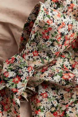 Robe bouffante avec dos à nouer - Rose clair/fleuri