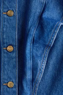 Gilet sans manches volanté en denim - Bleu denim — photo 4