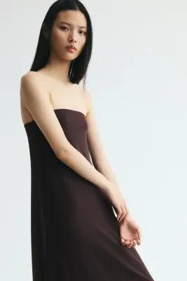 Robe bandeau maxi - Marron foncé — photo 2