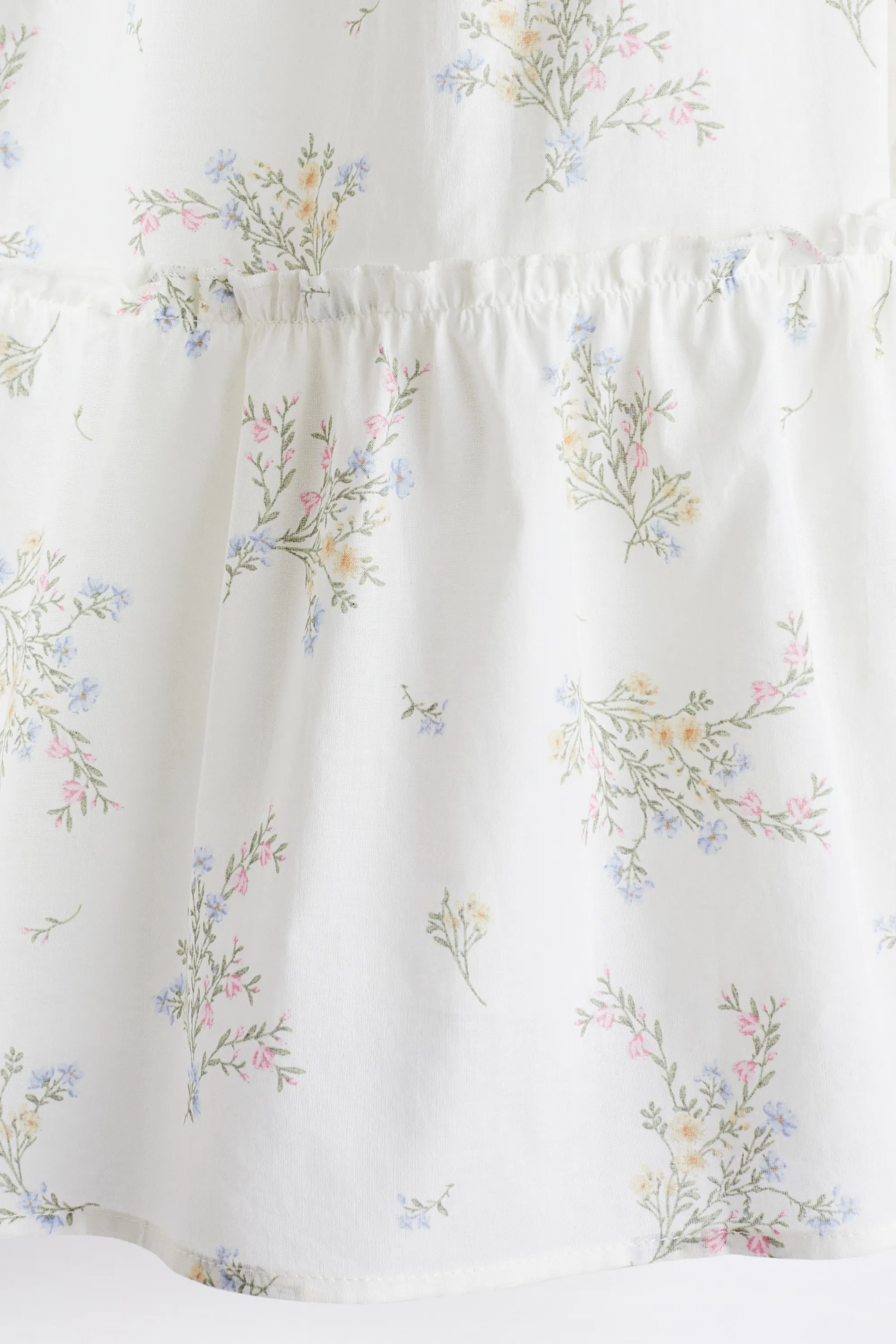 Robe volantée - Blanc/fleuri
