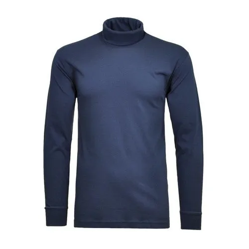 RAGMAN COL ROULE GRANDE LONGUEUR COTON Bleu foncé