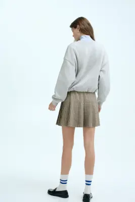 Sweat oversize - Gris clair chiné — photo 3