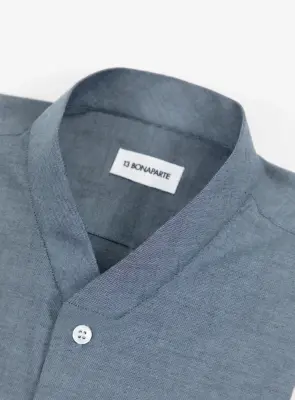 False Collar Shirt in Blue Jean Oxford — photo 3
