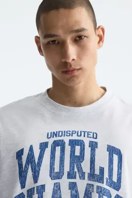 T-shirt imprimé Relaxed Fit - Gris clair chiné/World Champs — photo 2