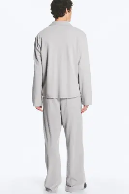 Chemise décontractée en coton - Gris poudré clair — photo 3