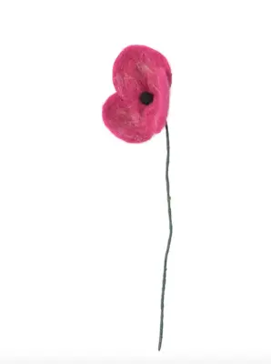 Fleur coquelicot Poppy en laine – Aveva — photo 8