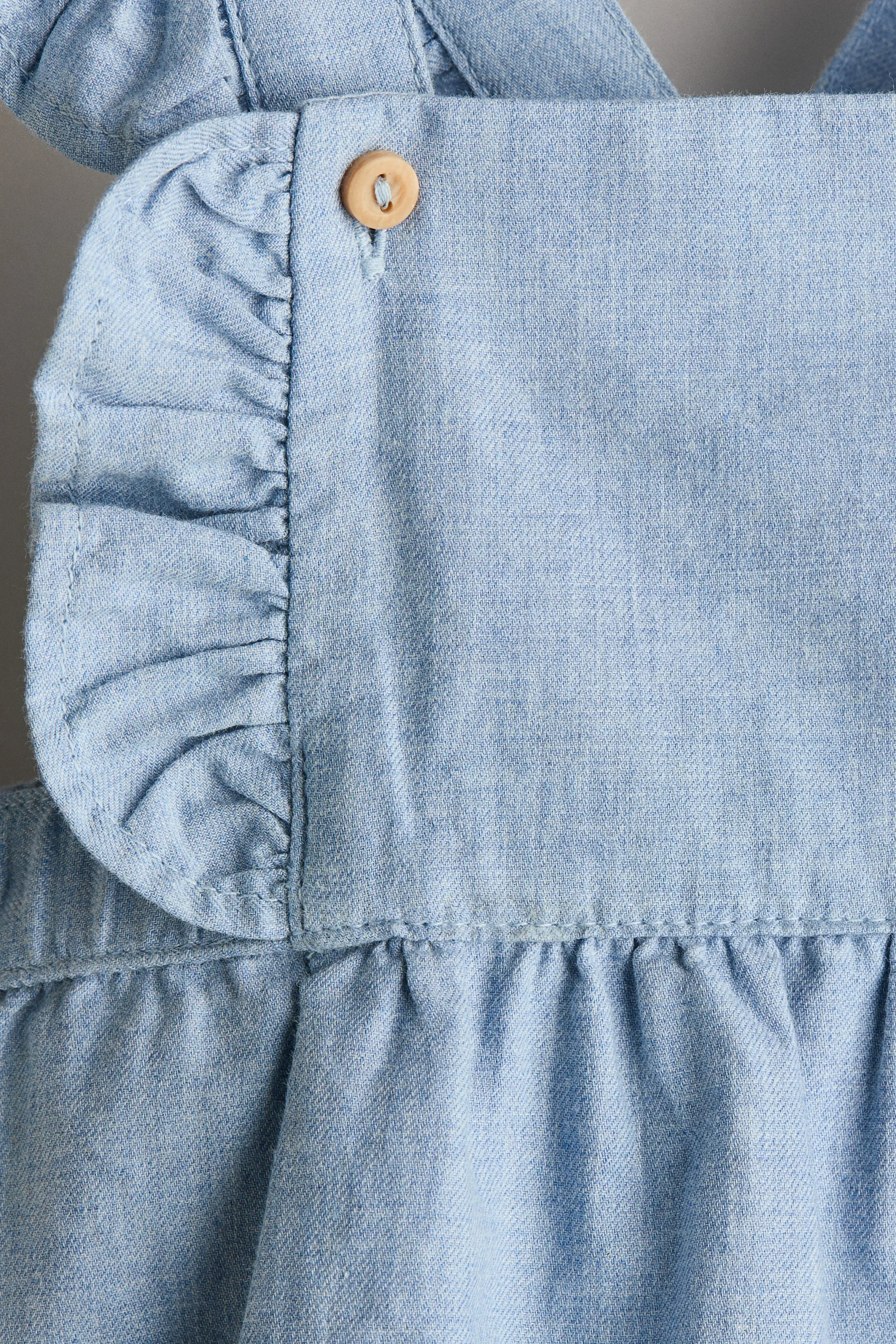 Salopette short en coton - Bleu clair