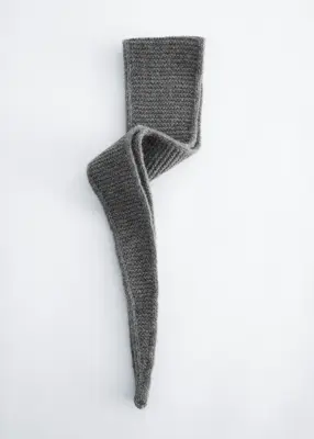Écharpe en laine à point mousse - Gris — photo 2